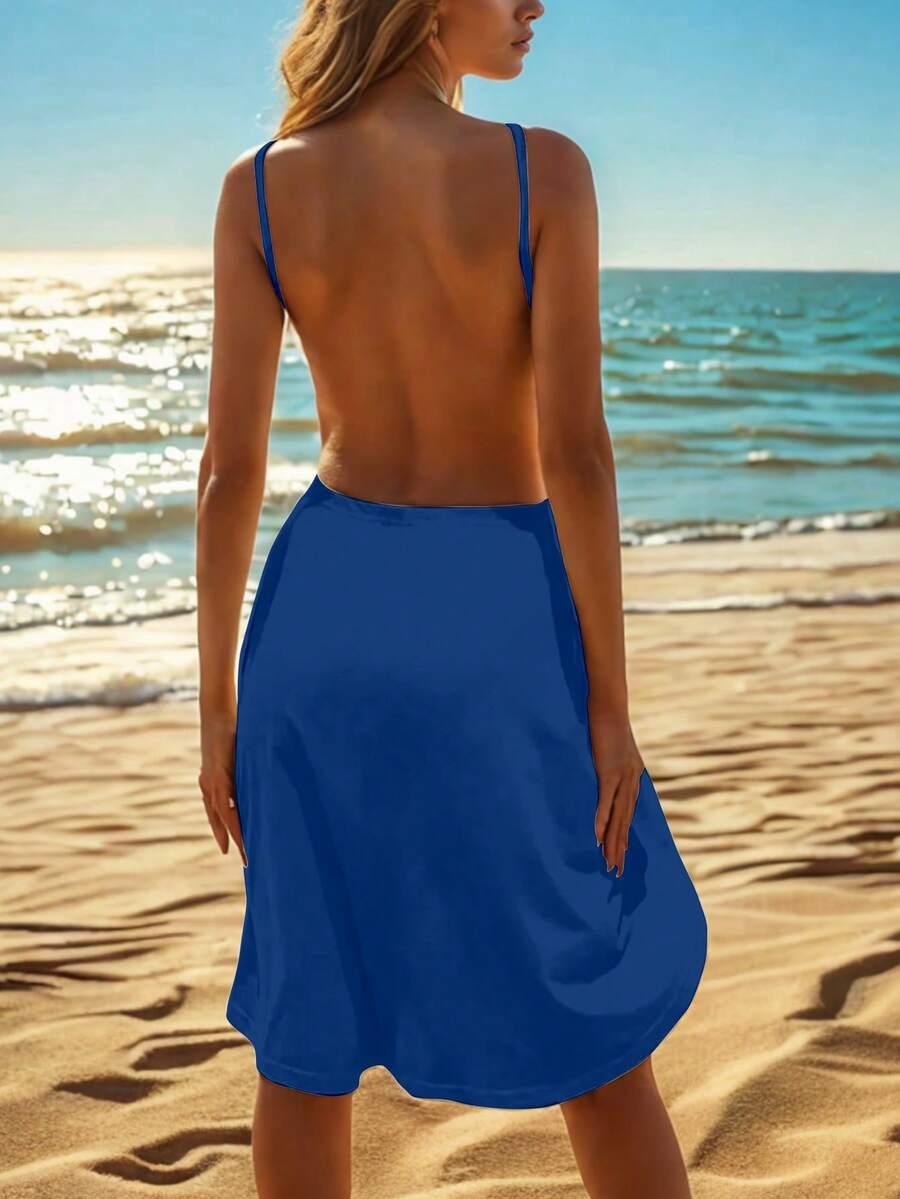 granatowa narzutka plażowa sarong