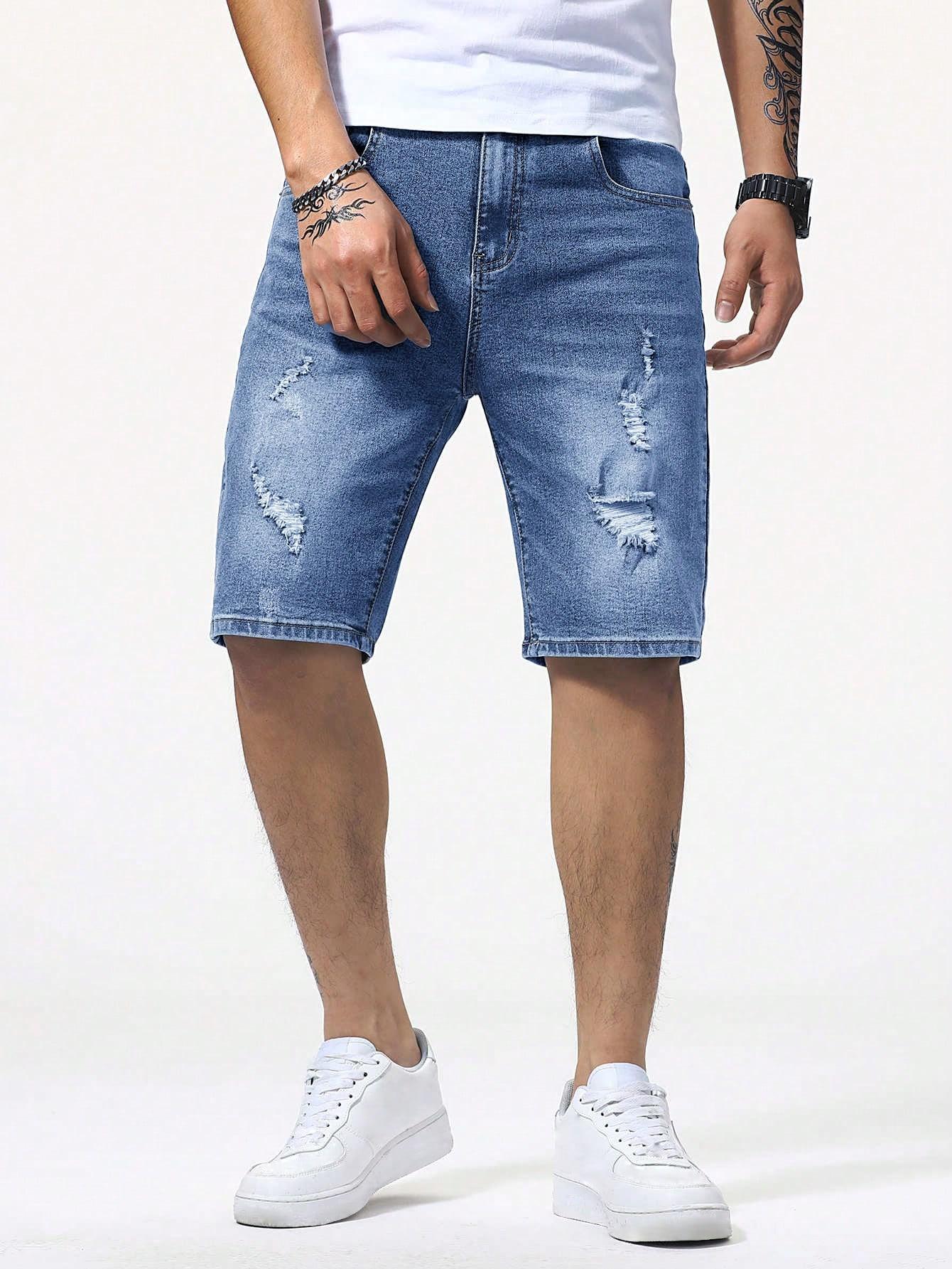 niebieskie jeansowe spodenki 