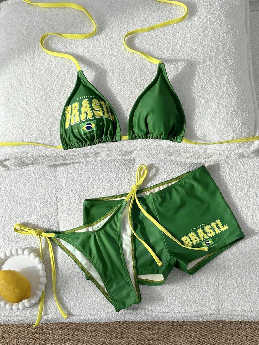 góra od bikini szorty komplet 