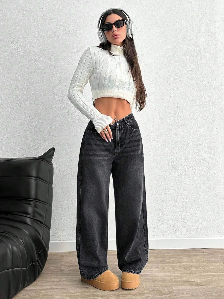 czarne spodnie jeans