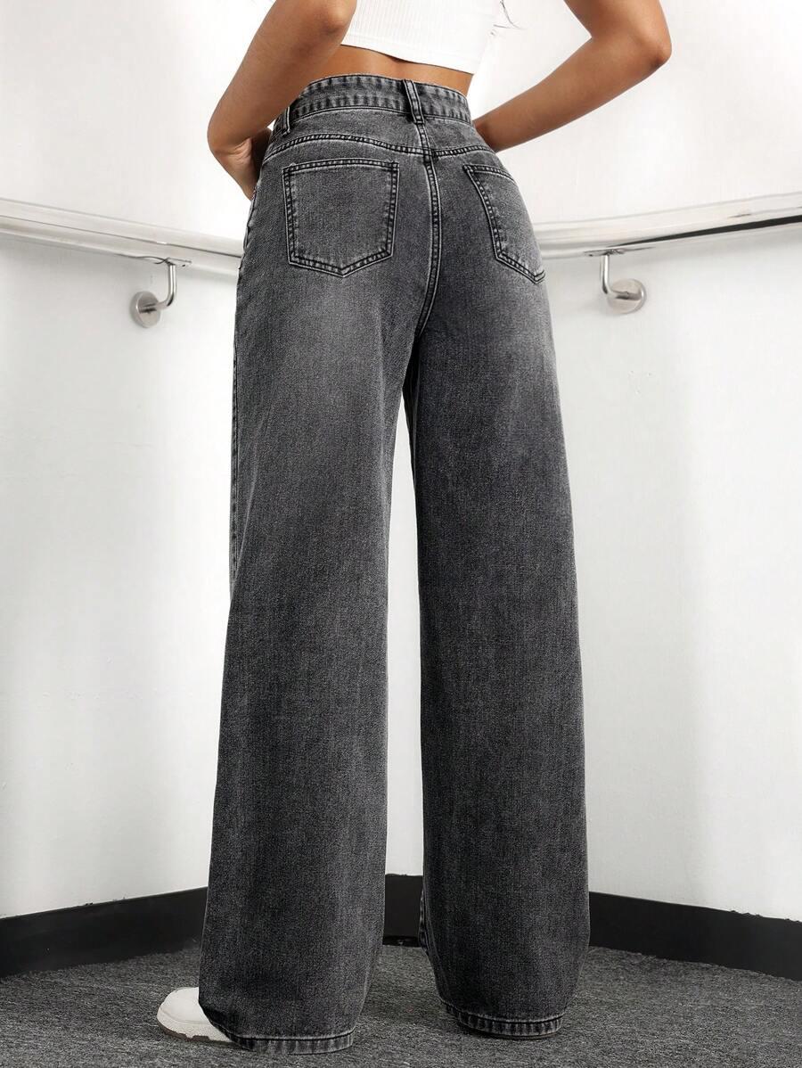 SZARE SPODNIE JEANS