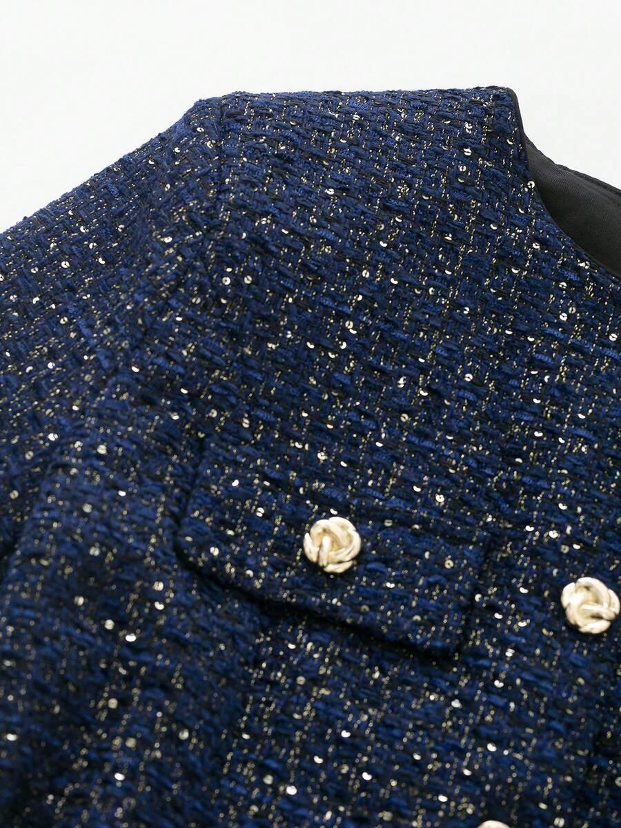marynarka krótki rękaw tweed
