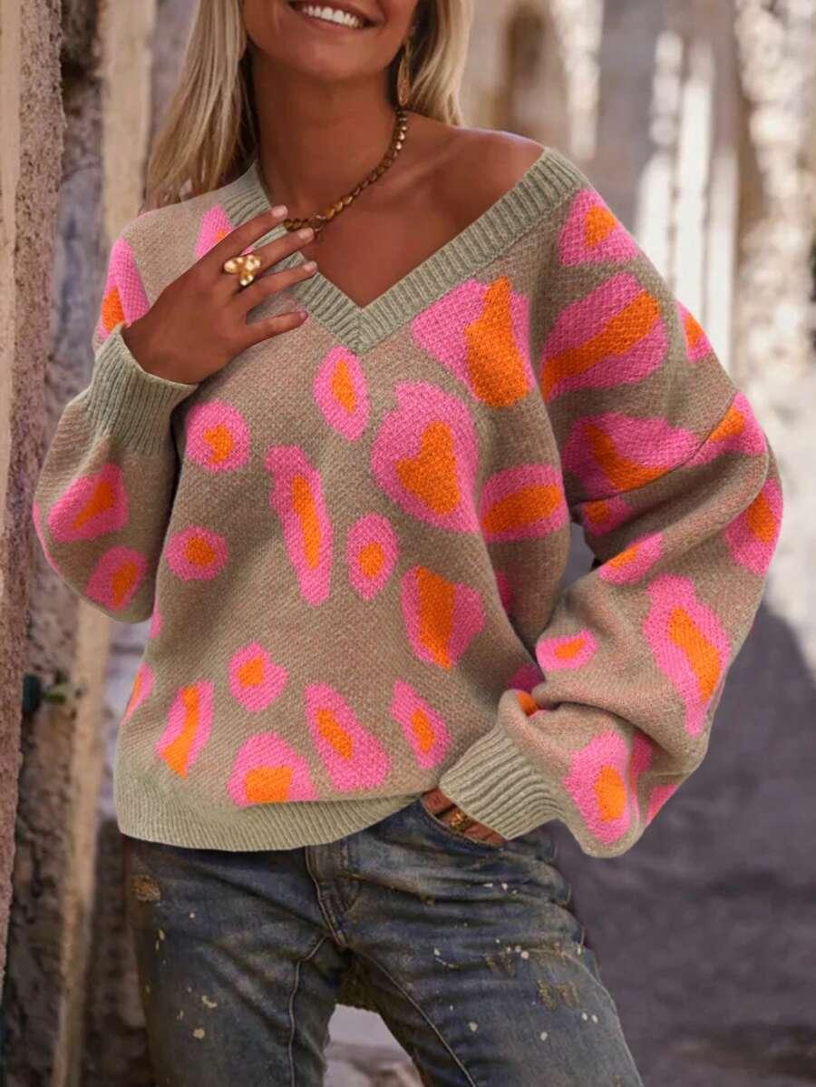 SWETER DAMSKI ZE WZOREM 