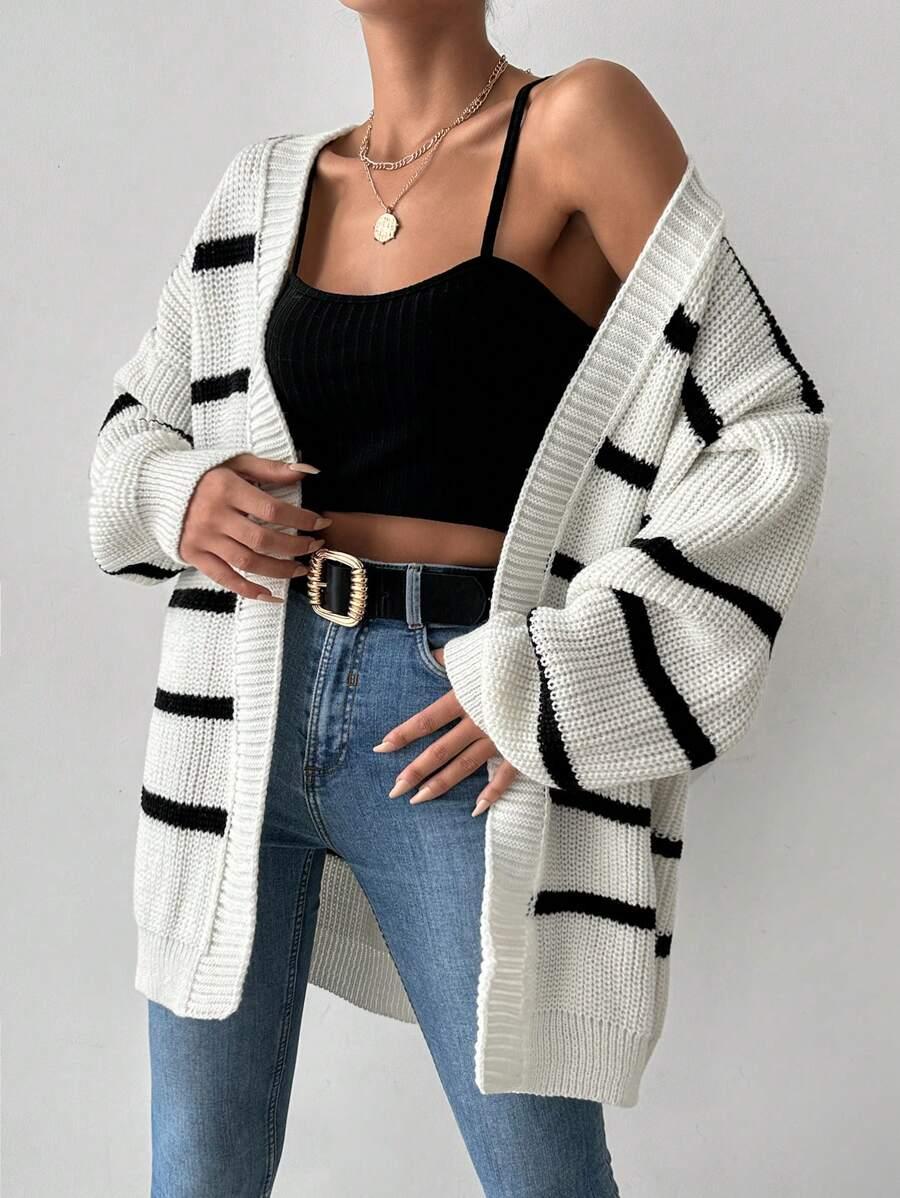 SWETER KARDIGAN WZÓR PASKI 