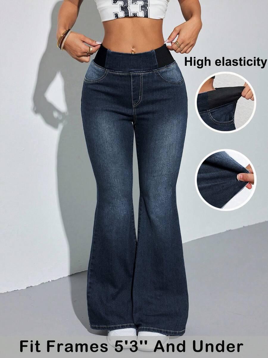 GRANATOWE SPODNIE JEANS
