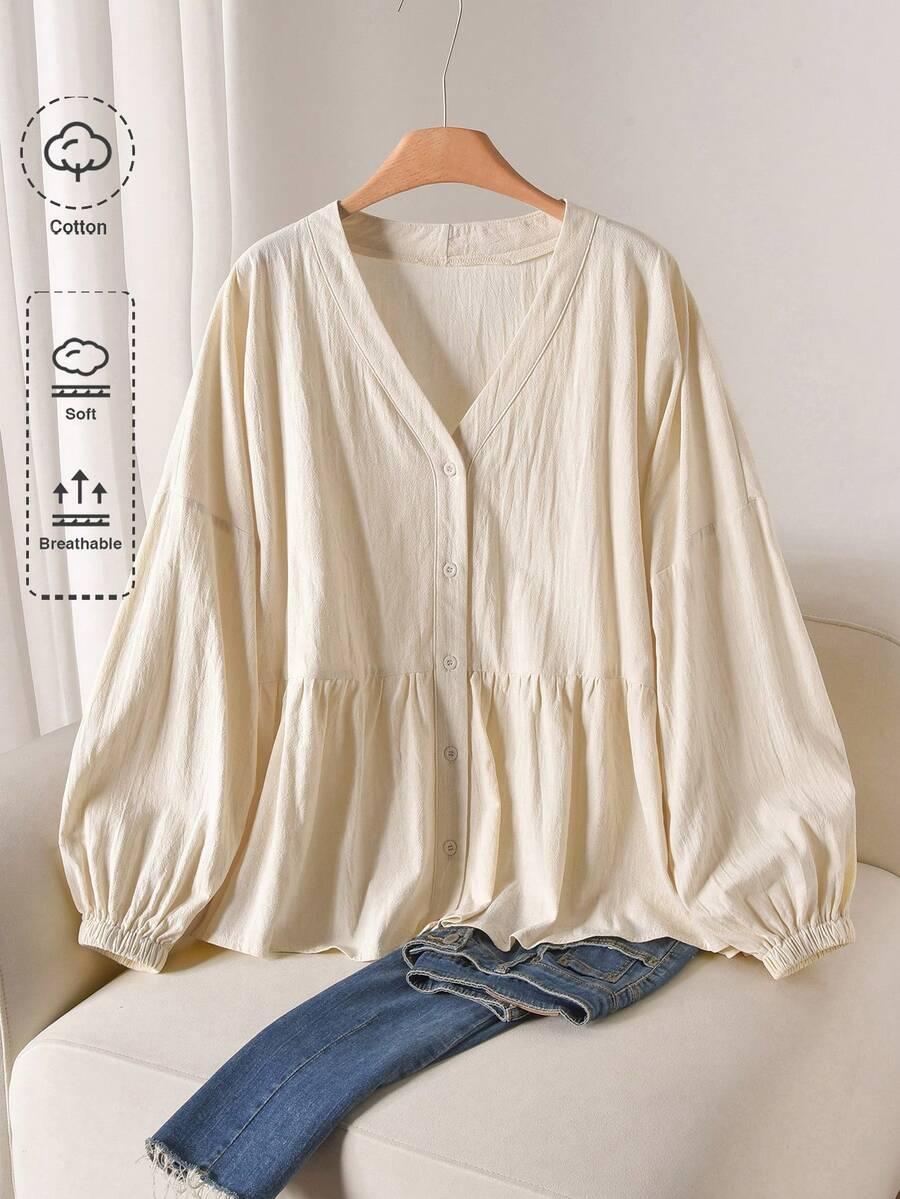 KOSZULA V-NECK DŁUGI RĘKAW 