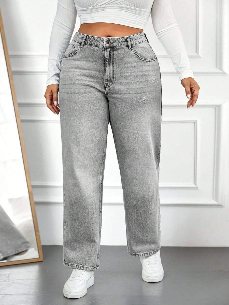 SZARE SPODNIE JEANS 