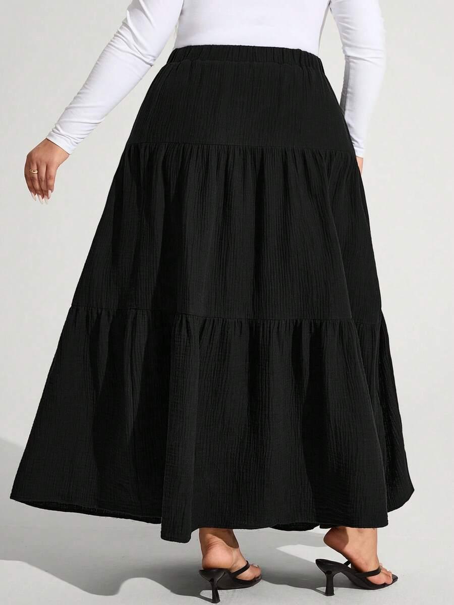 czarna maxi spódnica casual