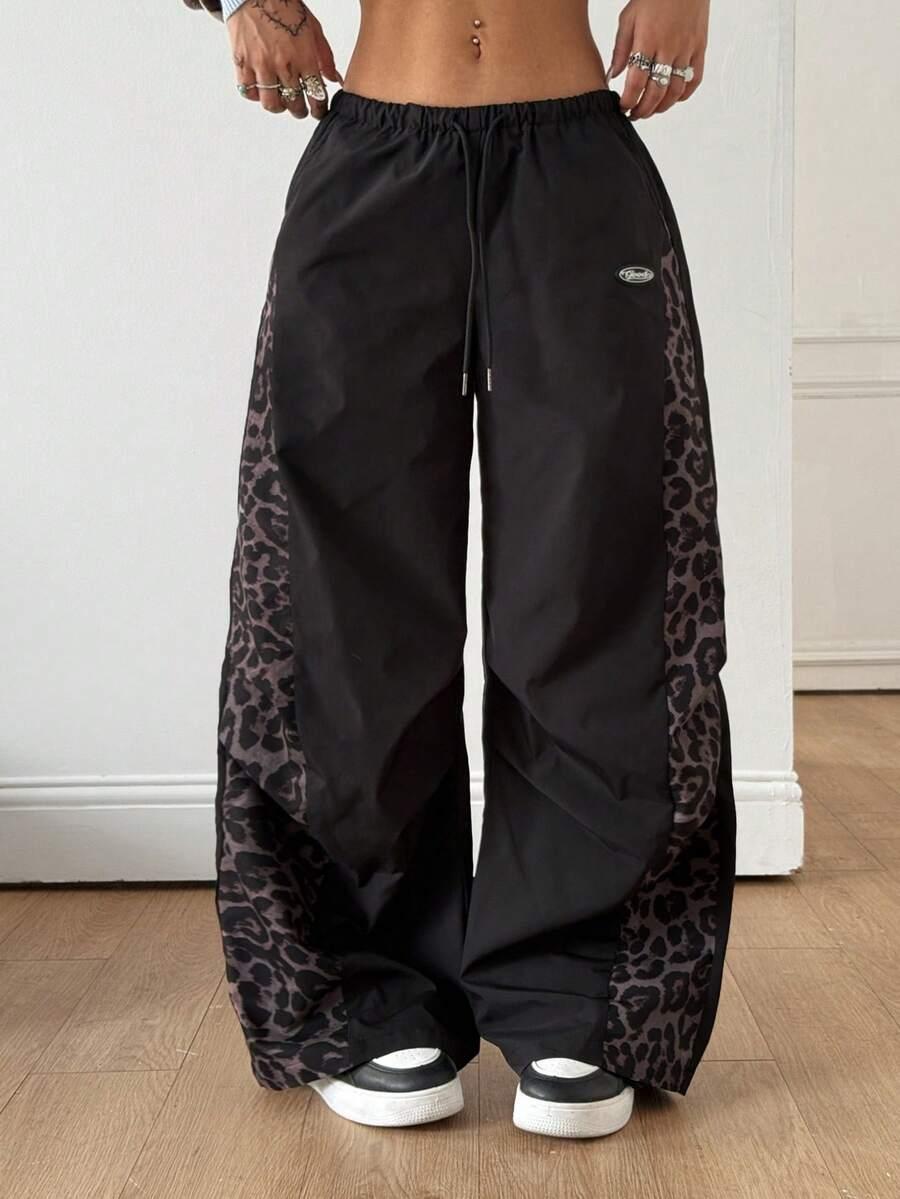 SPODNIE SZEROKA NOGAWKA ANIMAL PRINT