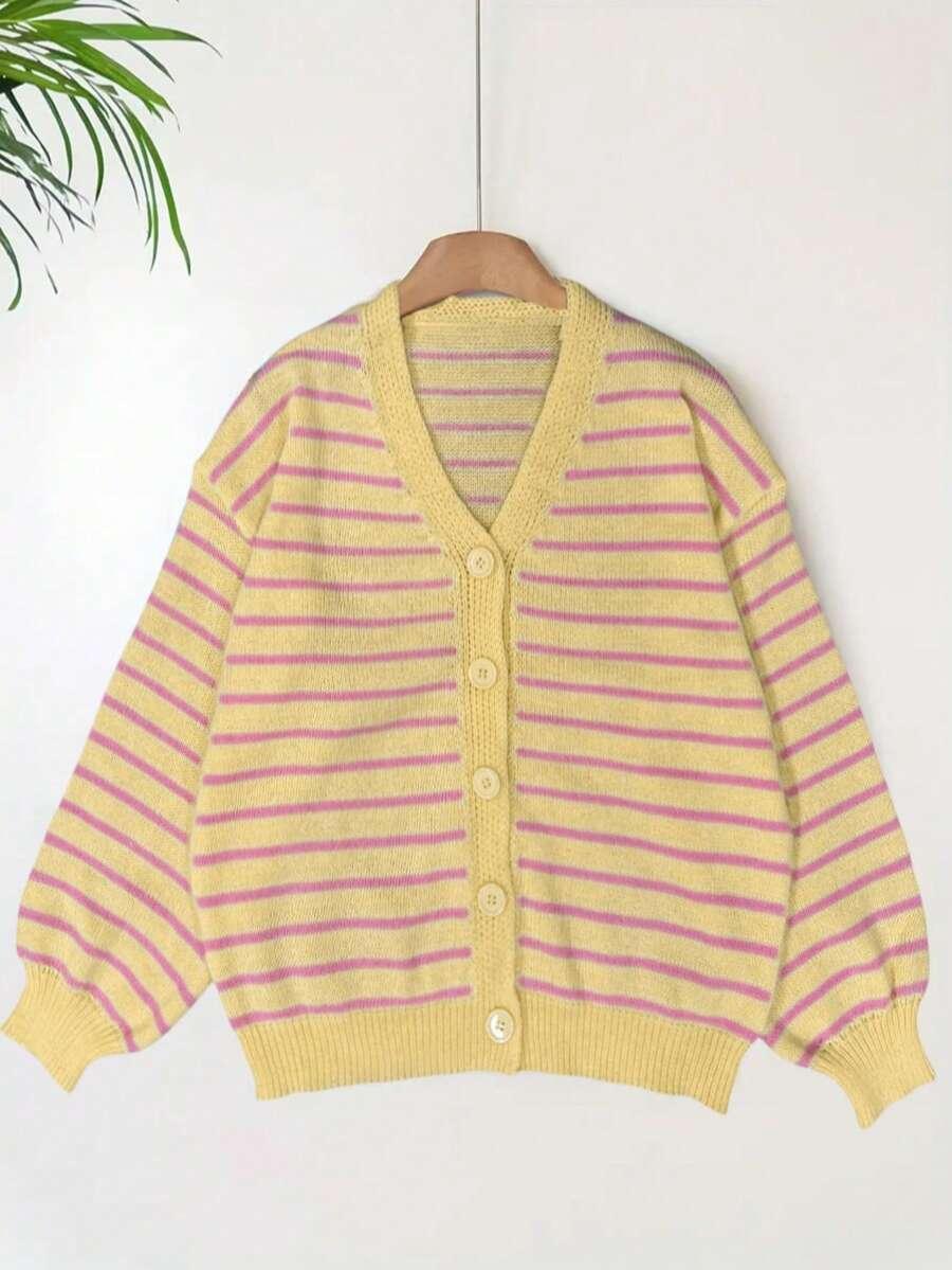 sweter kardigan wzór paski