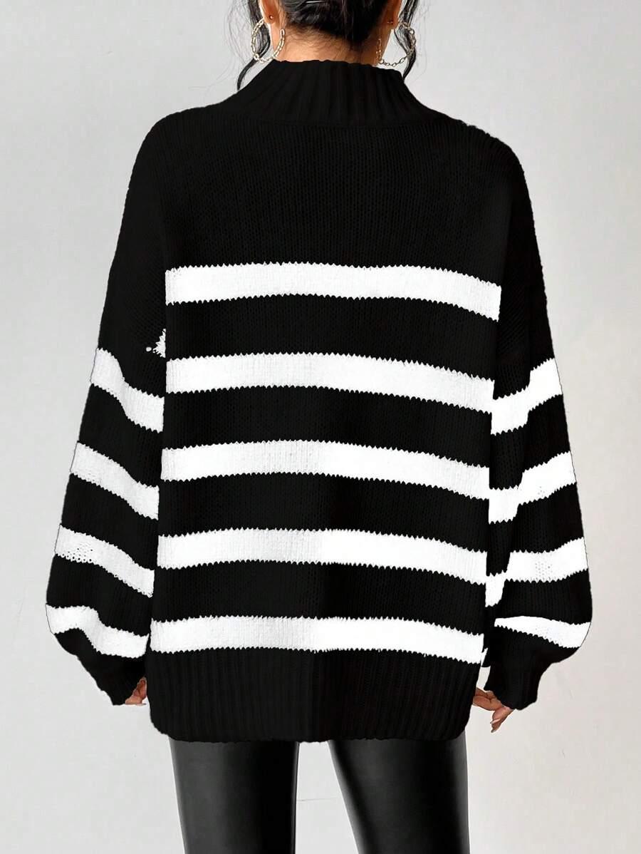 SWETER PASKI KONTRAST STÓJKA