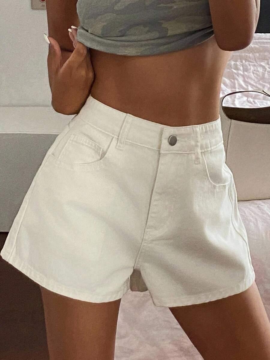 BIAŁE SPODENKI JEANS