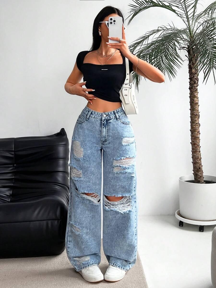 NIEBIESKIE SPODNIE JEANS
