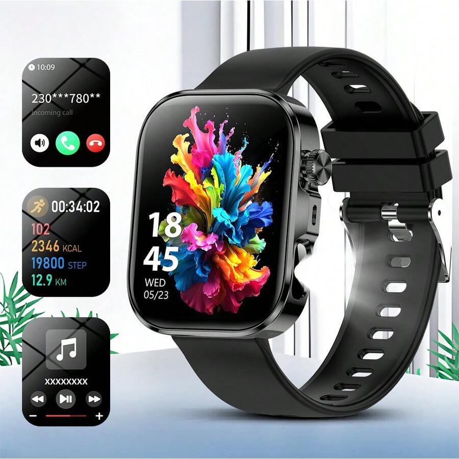 CZARNY SMARTWATCH KABELEK