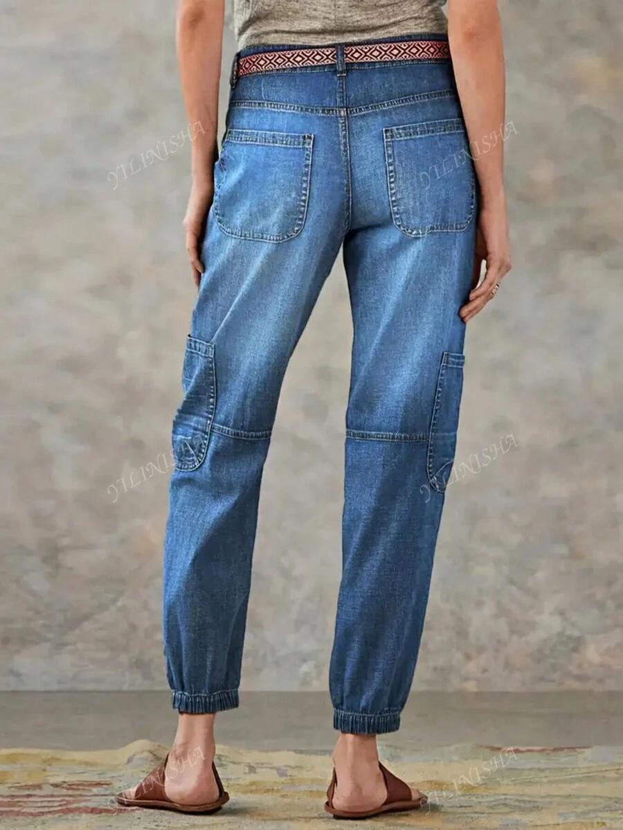 NIEBIESKIE SPODNIE JEANS KIESZENIE