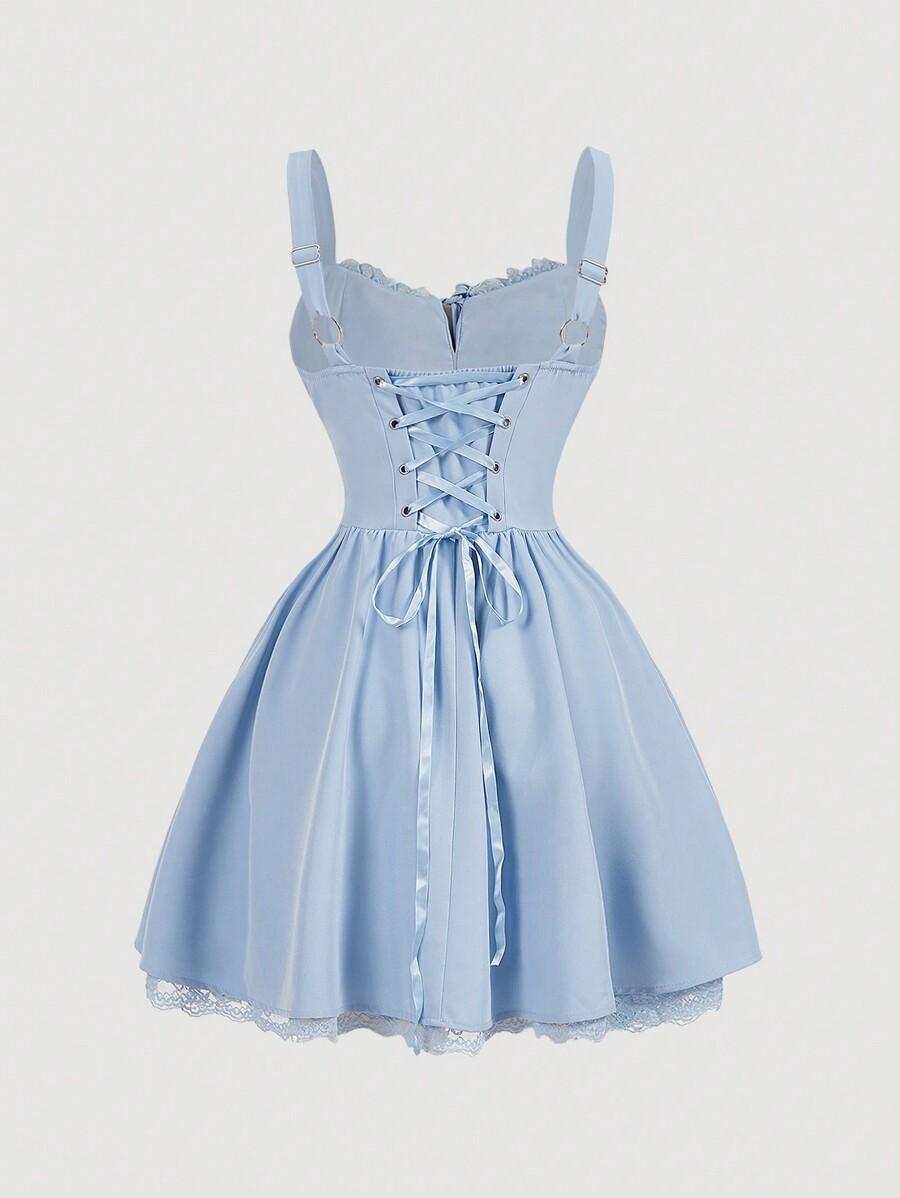 NIEBIESKA MINI SUKIENKA
