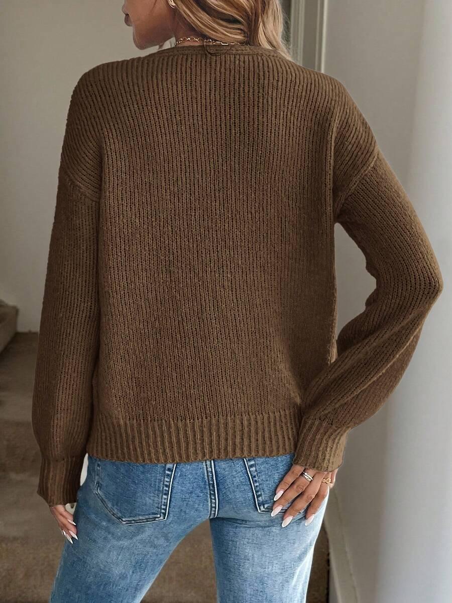 brązowy sweter wiązania