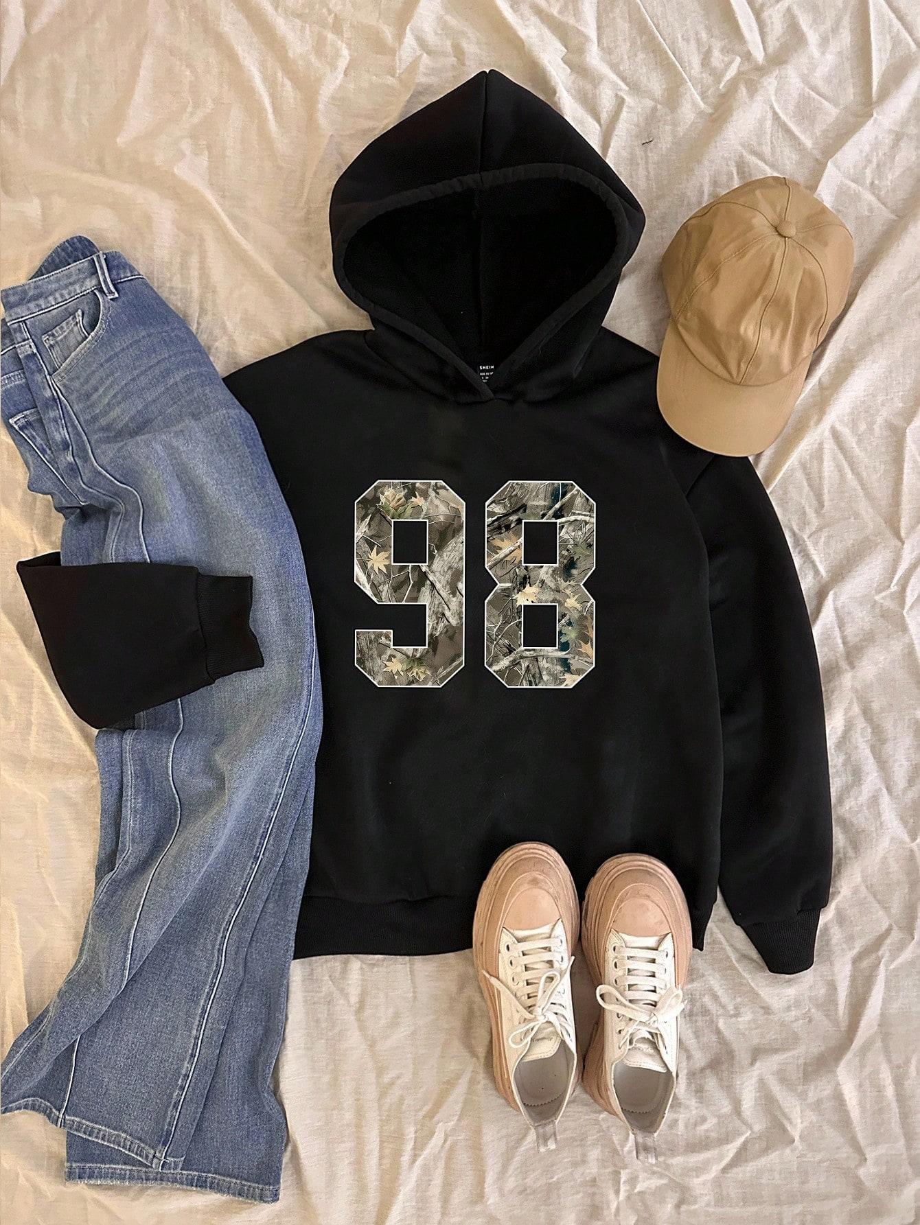 BLUZA DAMSKA REGULAR Z KAPTUREM CZARNA 