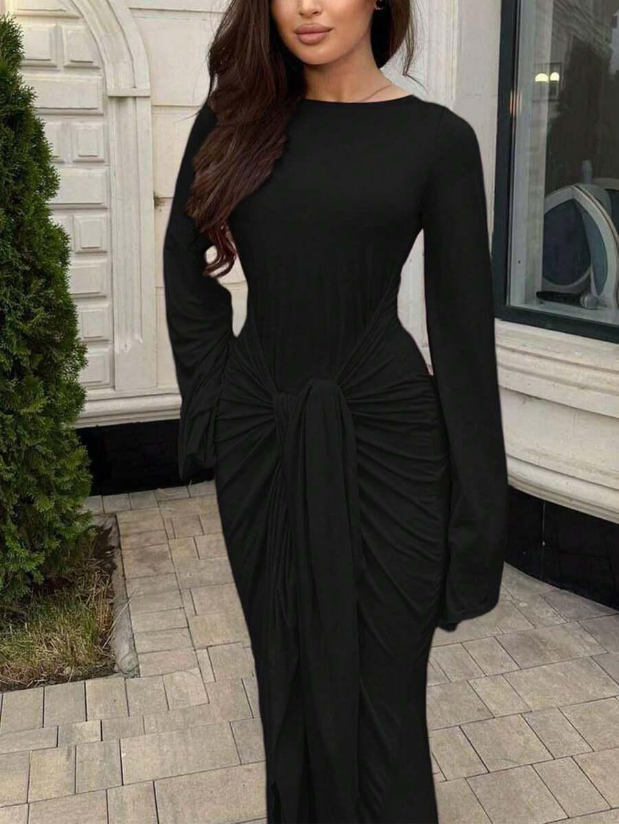 CZARNA MAXI SUKIENKA