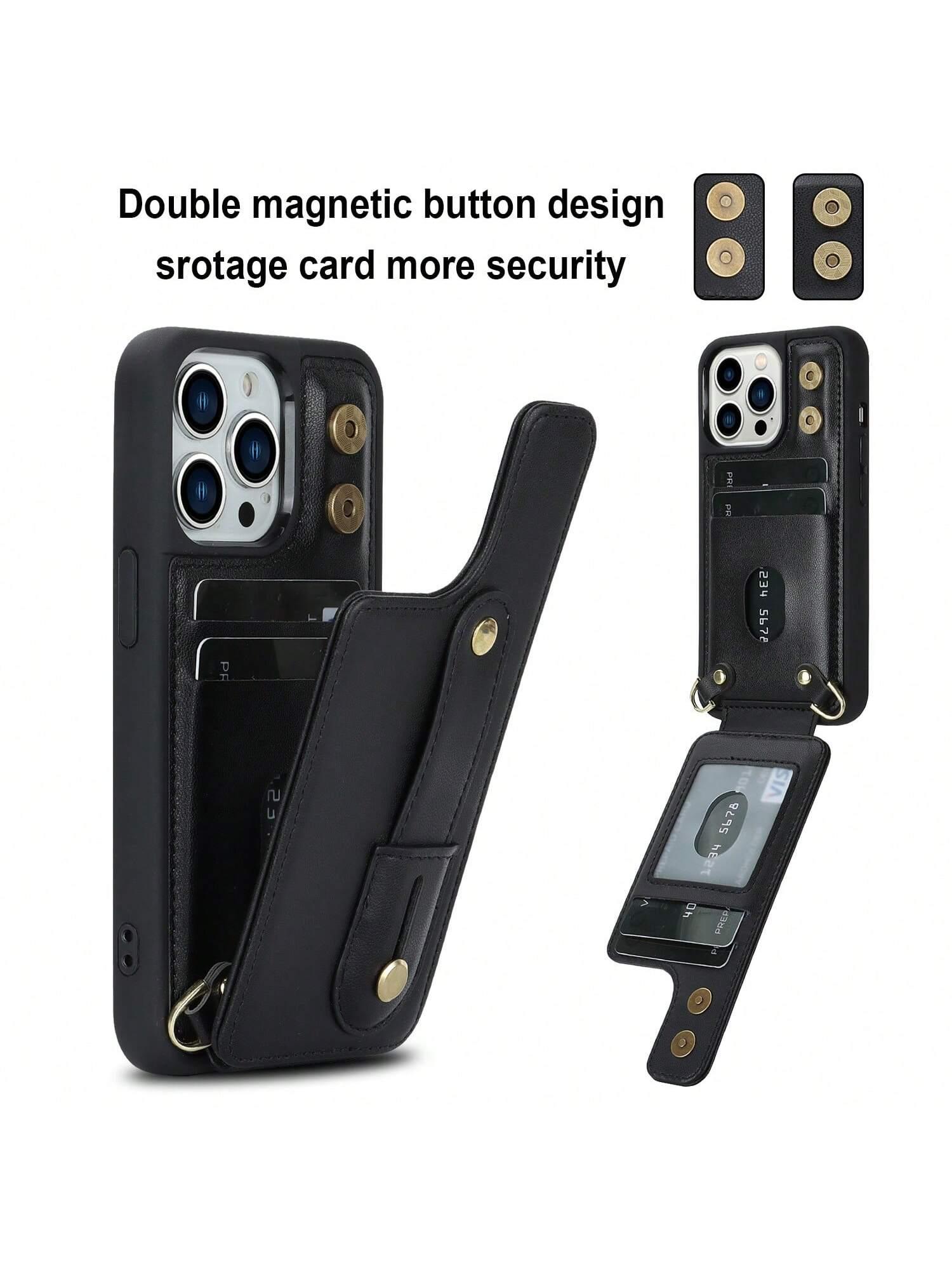CZARNE ETUI NA TELEFON smycz iphone 15