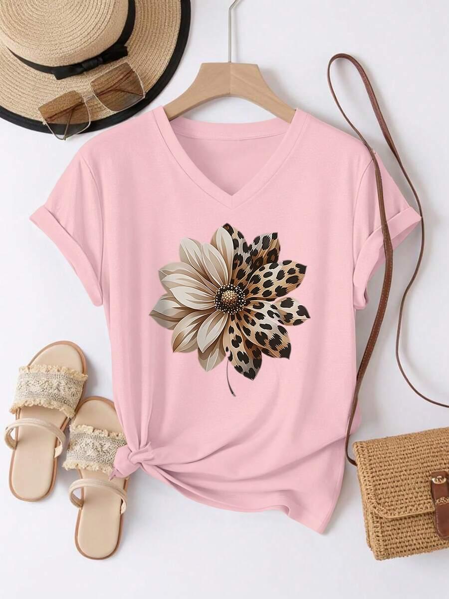RÓŻOWY T-SHIRT PRINT