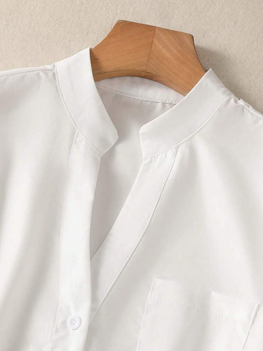 biała koszula v-neck 