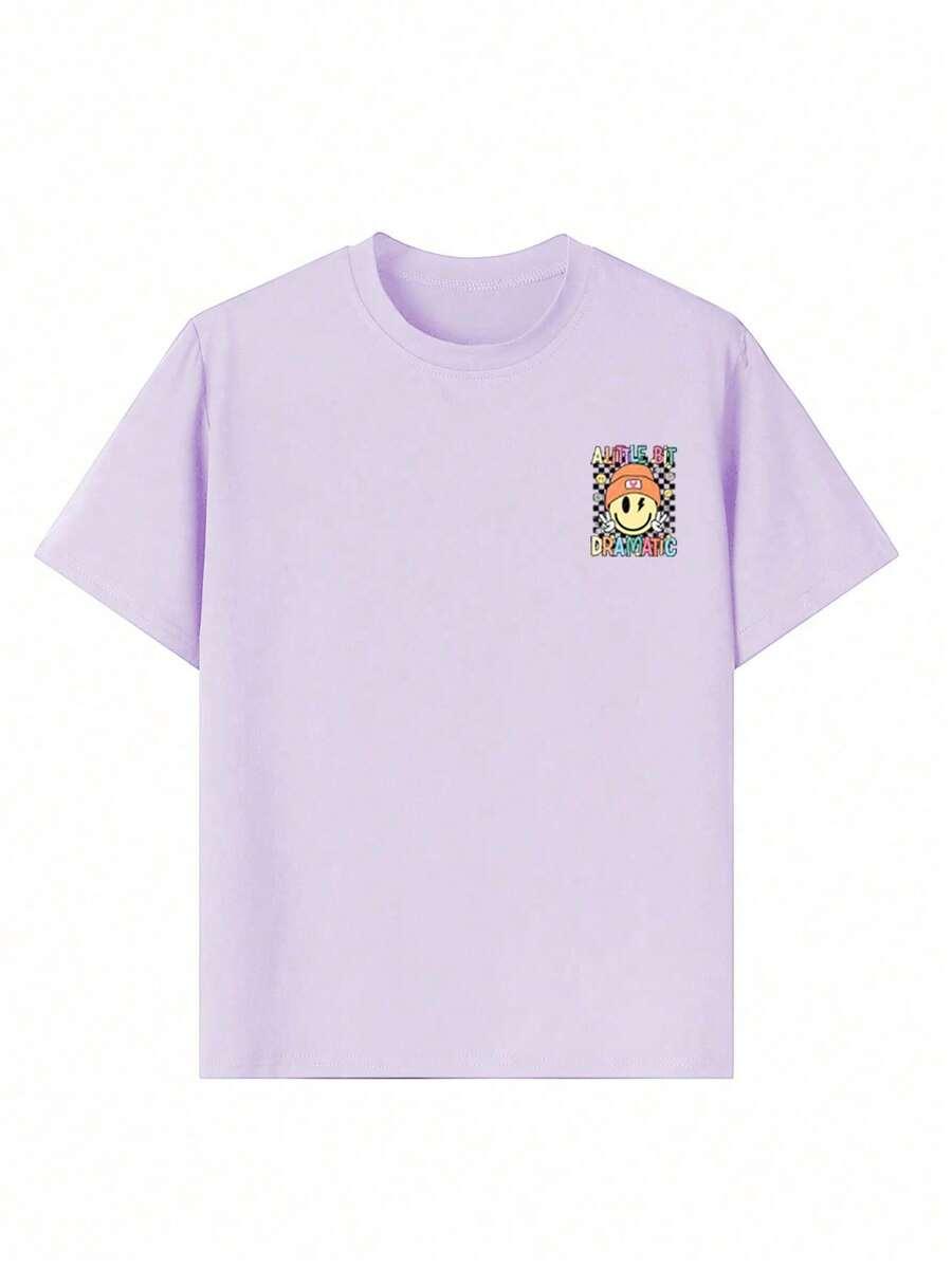 fioletowy T-SHIRT  PRINT