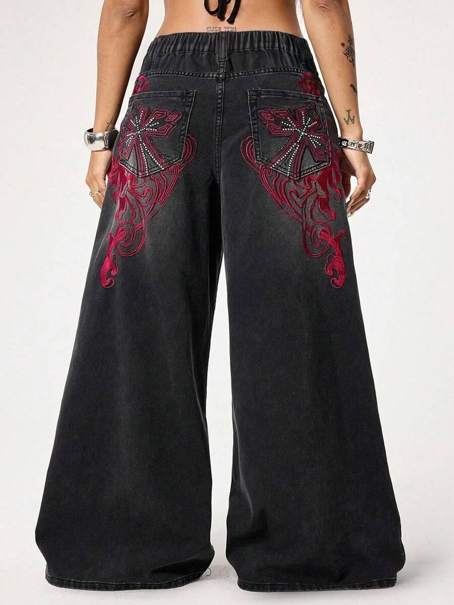 CZARNE SPODNIE JEANS