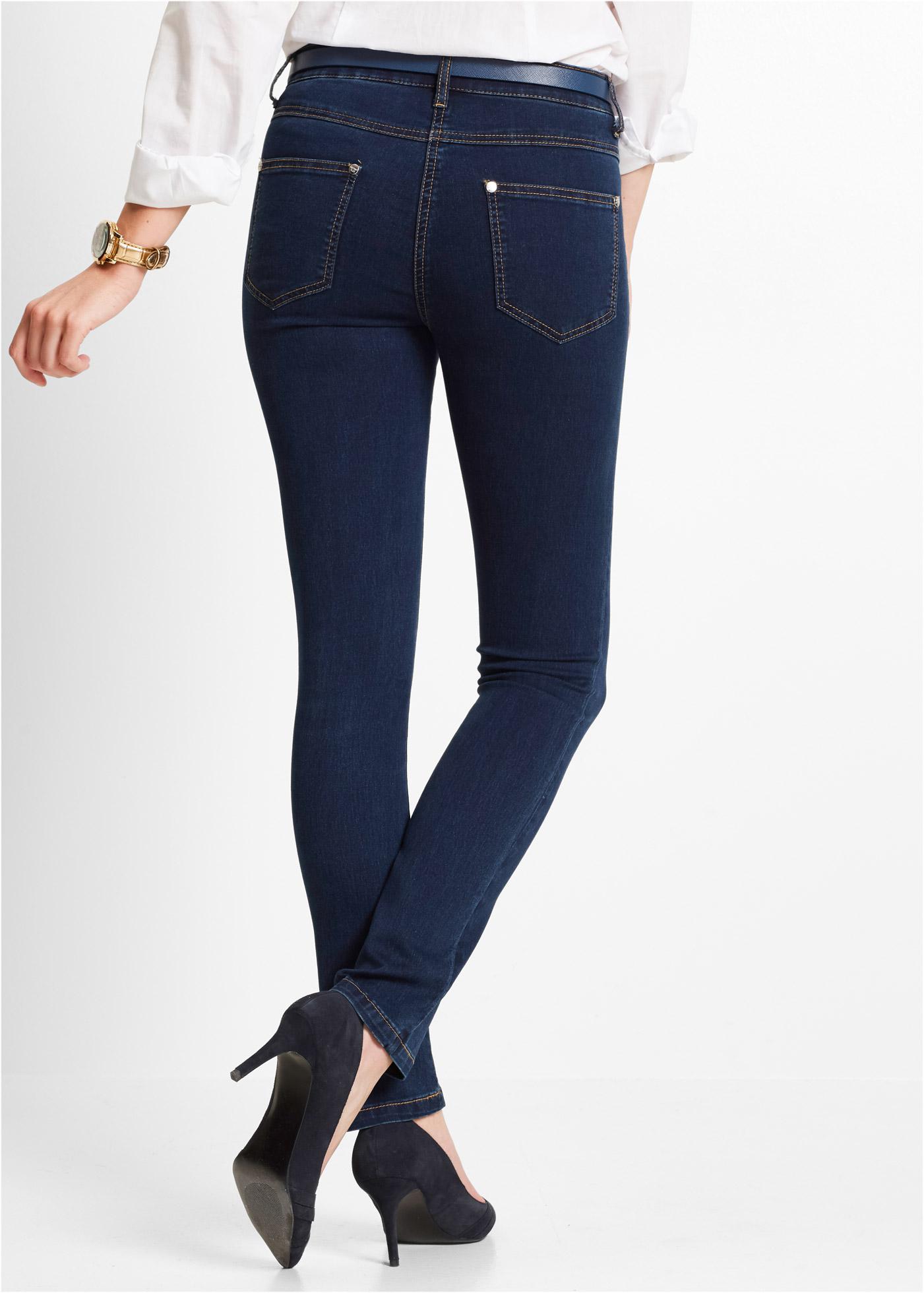 GRANATOWE SPODNIE JEANS