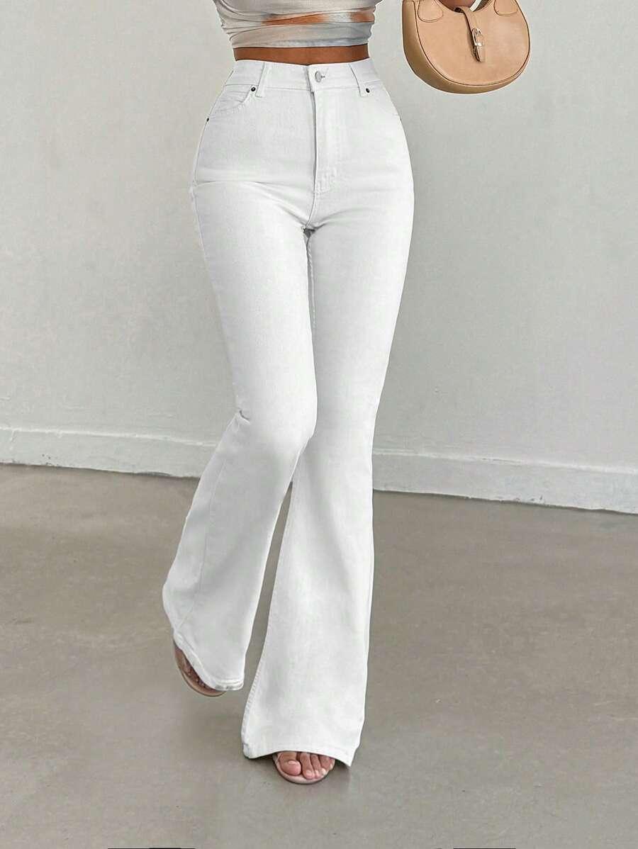 BIAŁE SPODNIE JEANS