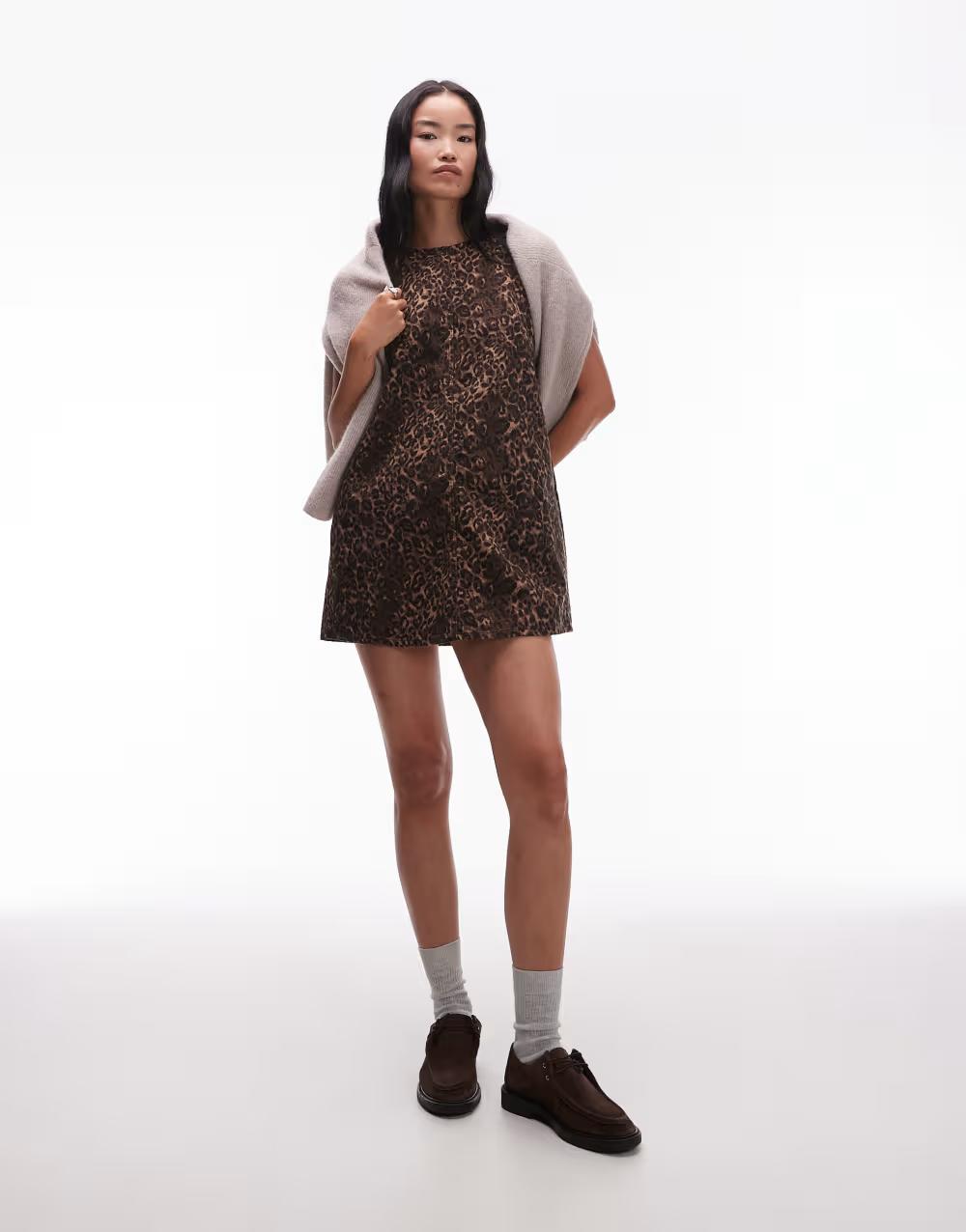mini sukienka leopard print