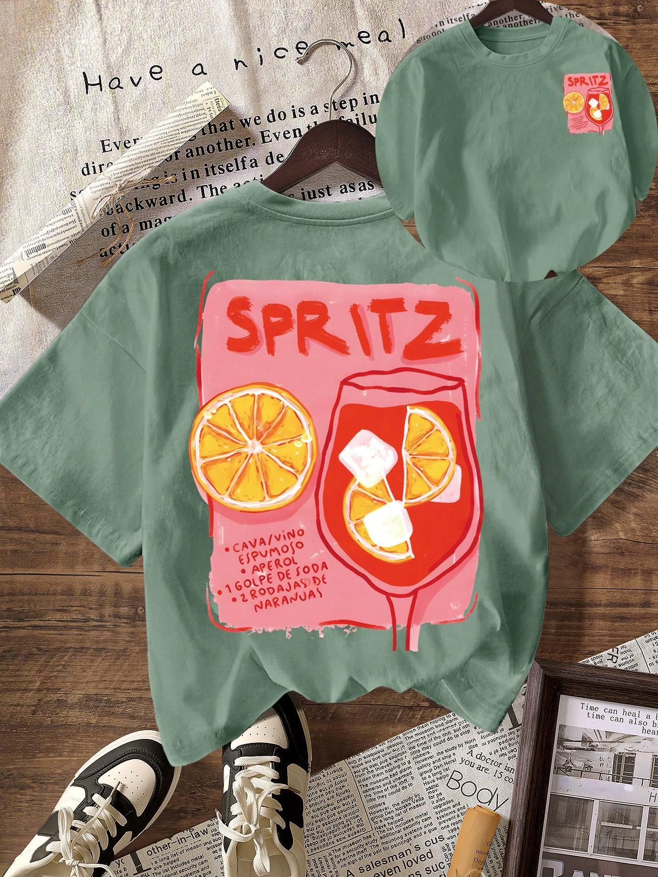 T-SHIRT DAMSKI Z NADRUKIEM