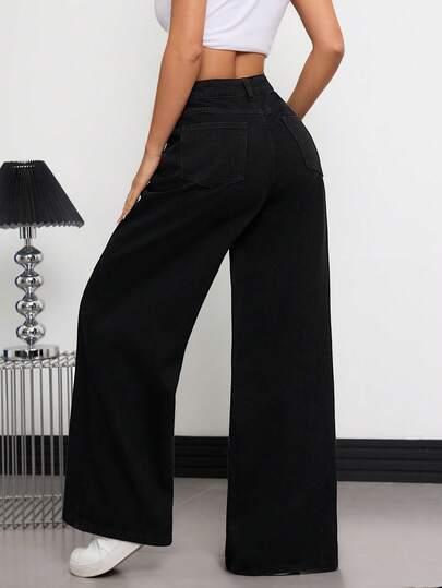 CZARNE SPODNIE JEANS