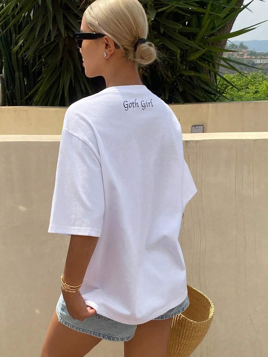 biały t-shirt zdobienia
