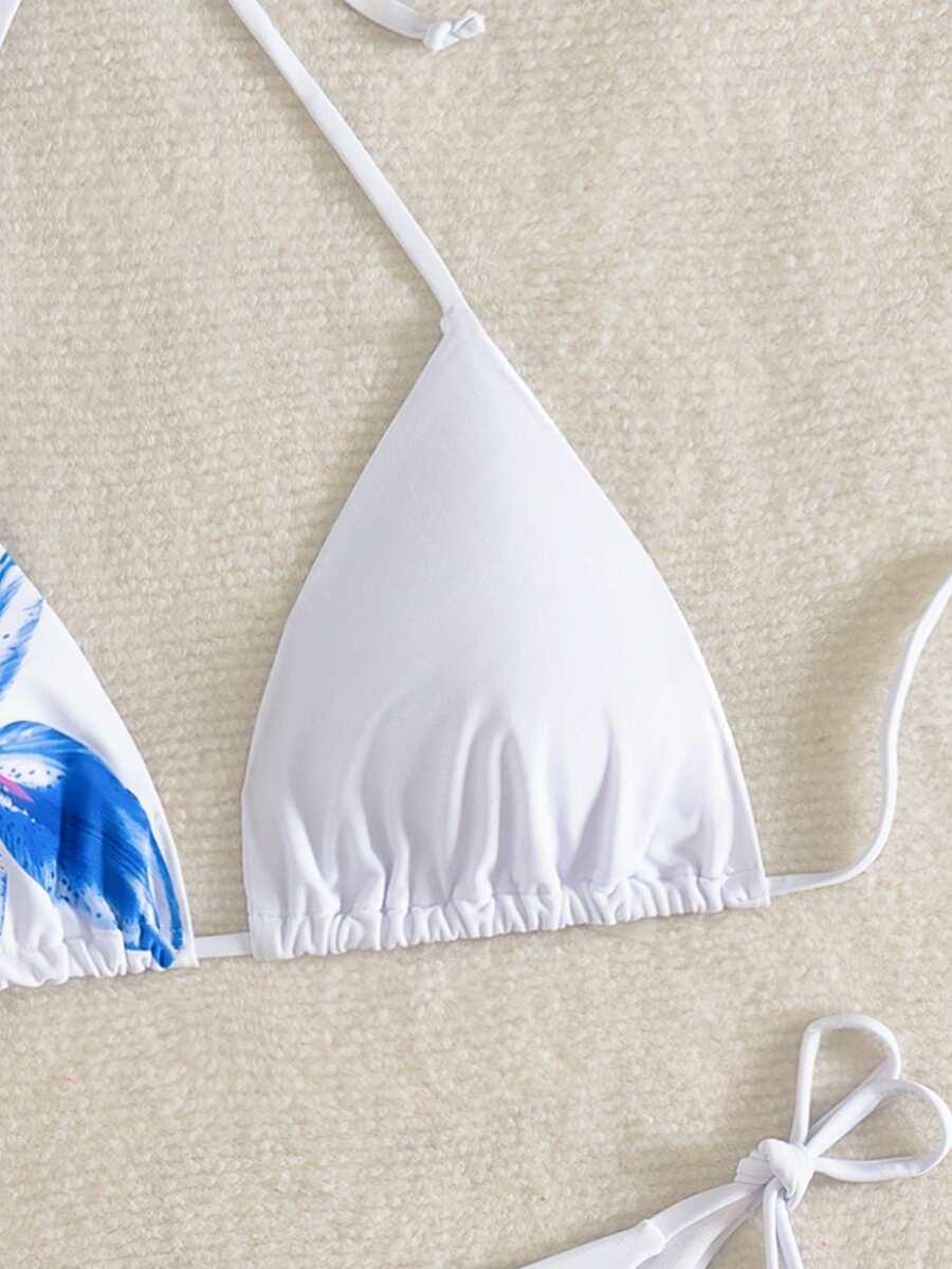 dwuczęściowy strój kąpielowy print kwiaty 