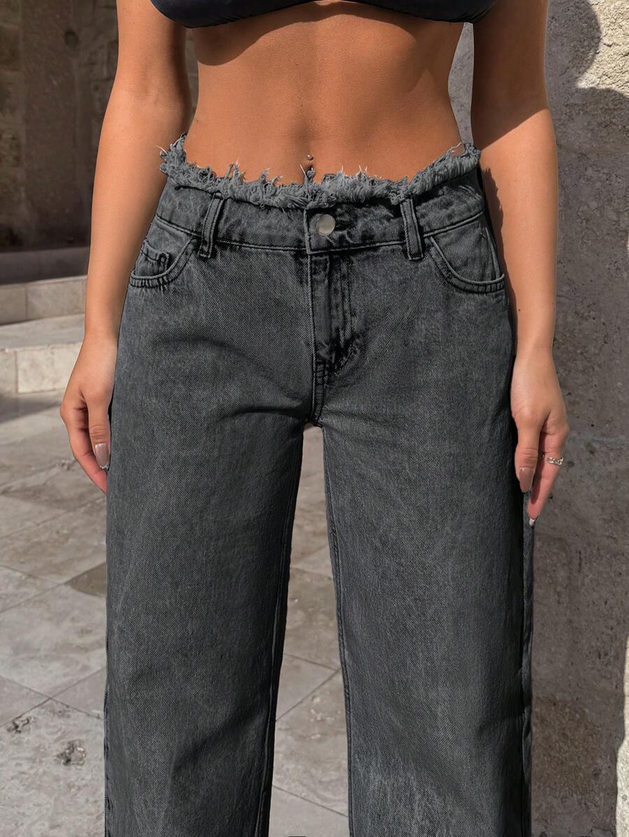 SZARE SPODNIE JEANS 