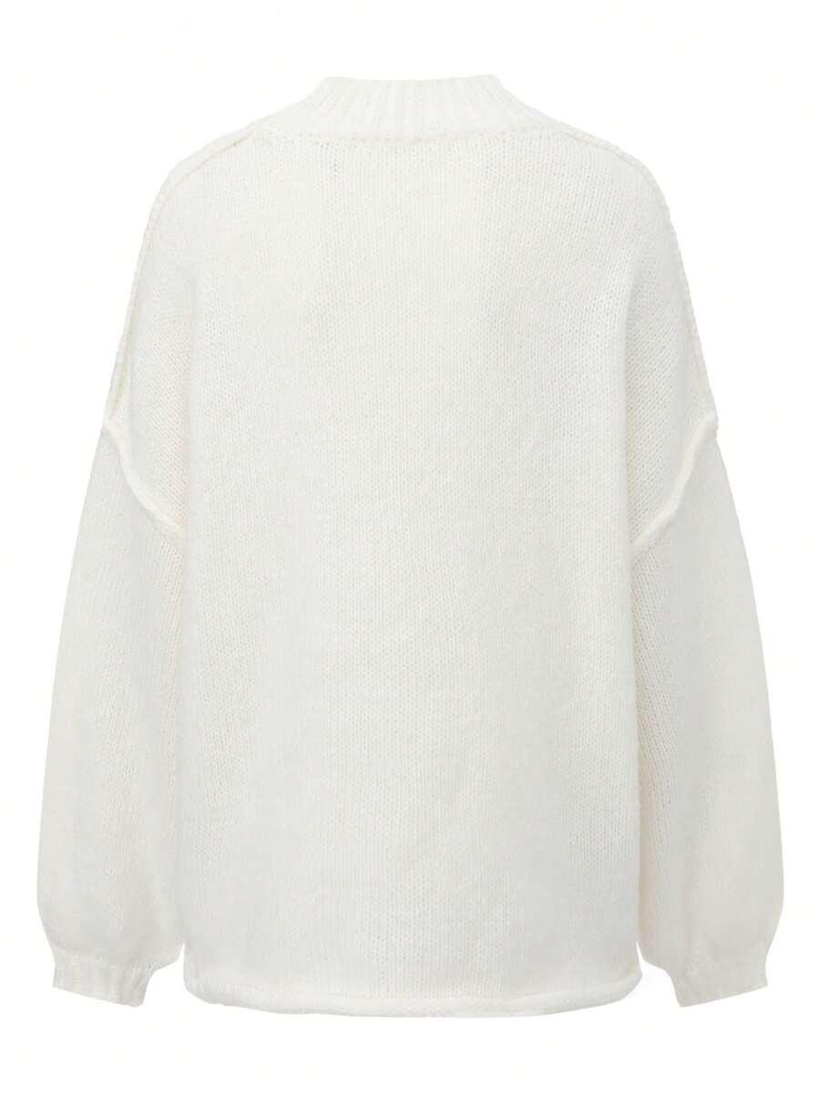 BEŻOWY SWETER DŁUGI RĘKAW