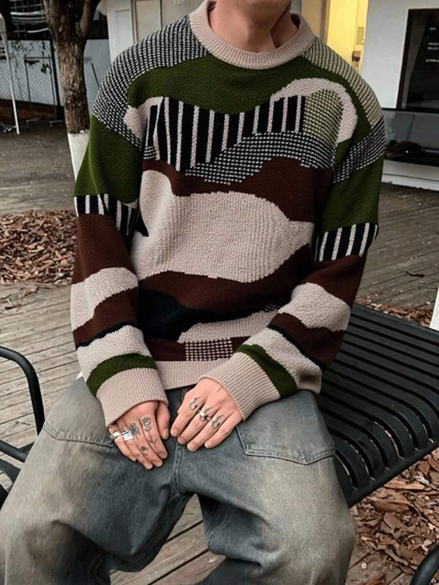 SWETER MĘSKI ZE WZOREM 