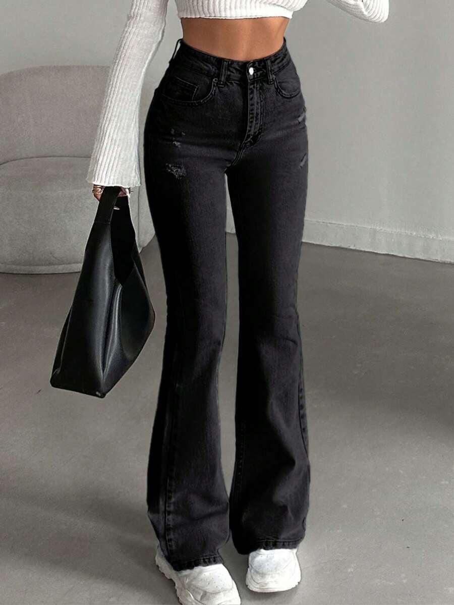 CZARNE SPODNIE JEANS