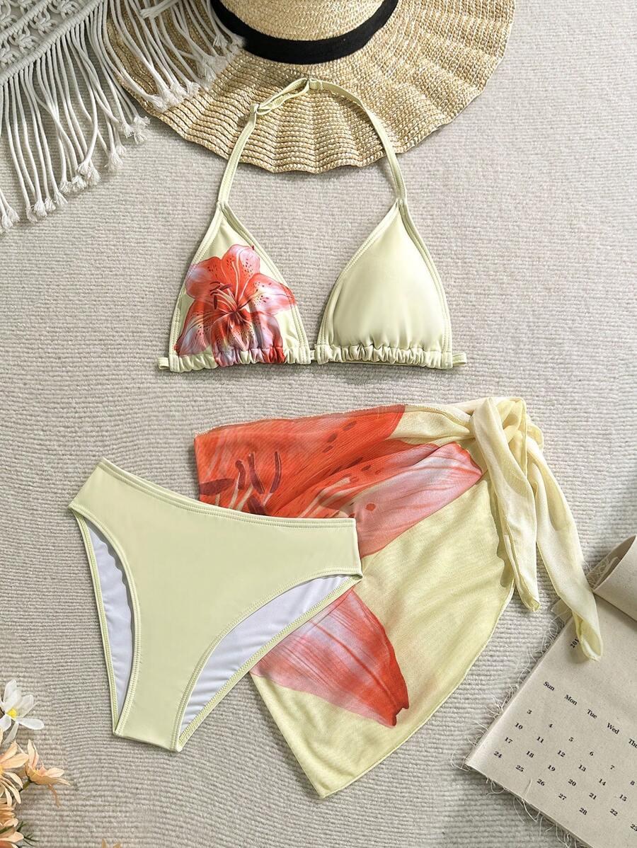 3 częściowy komplet bikini sarong