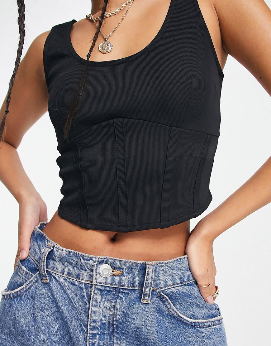 CZARNY CROP TOP