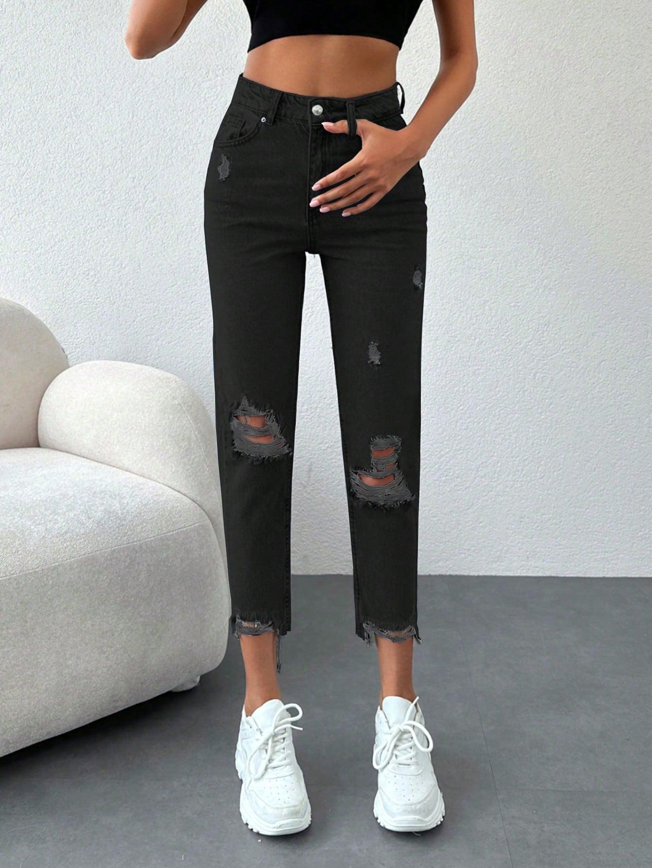 SPODNIE JEANS RIPPED