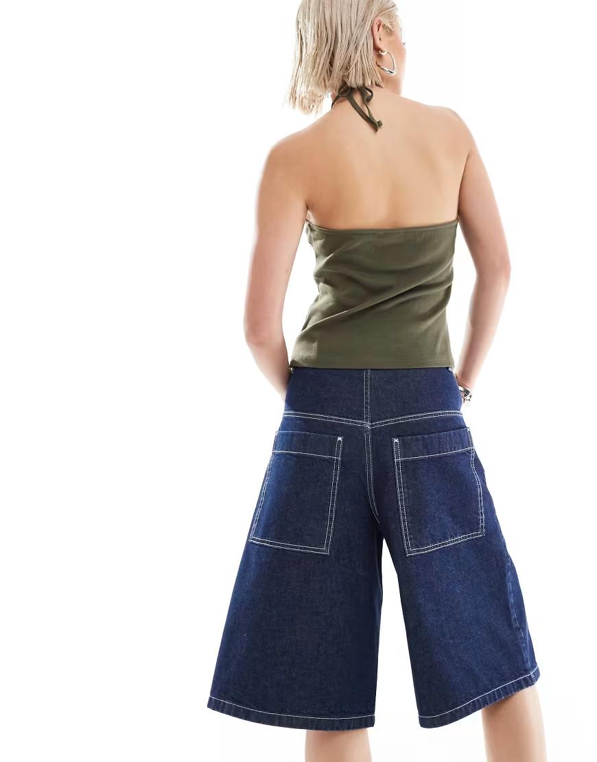 SPODENKI KONTRASTOWE SZWY JEANS