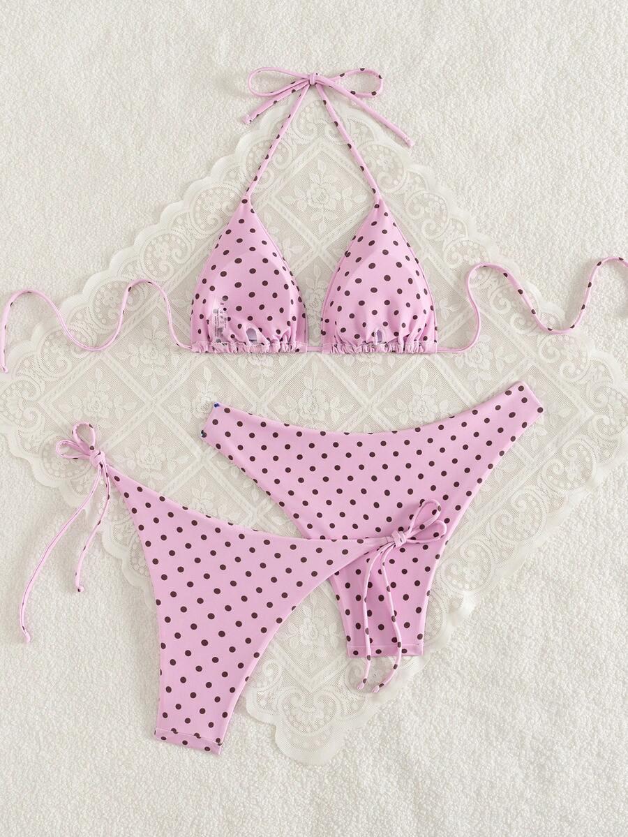 różowy komplet bikini 3-pack