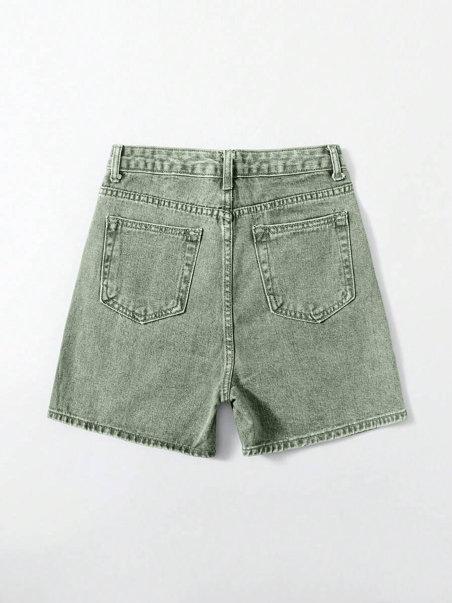 zielone spodenki jeans