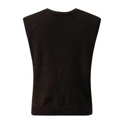 dzianinowy top v-neck 