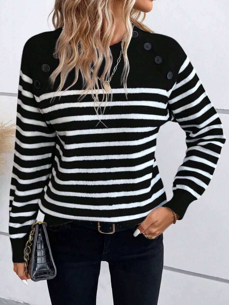 SWETER W PASKI GUZIKI