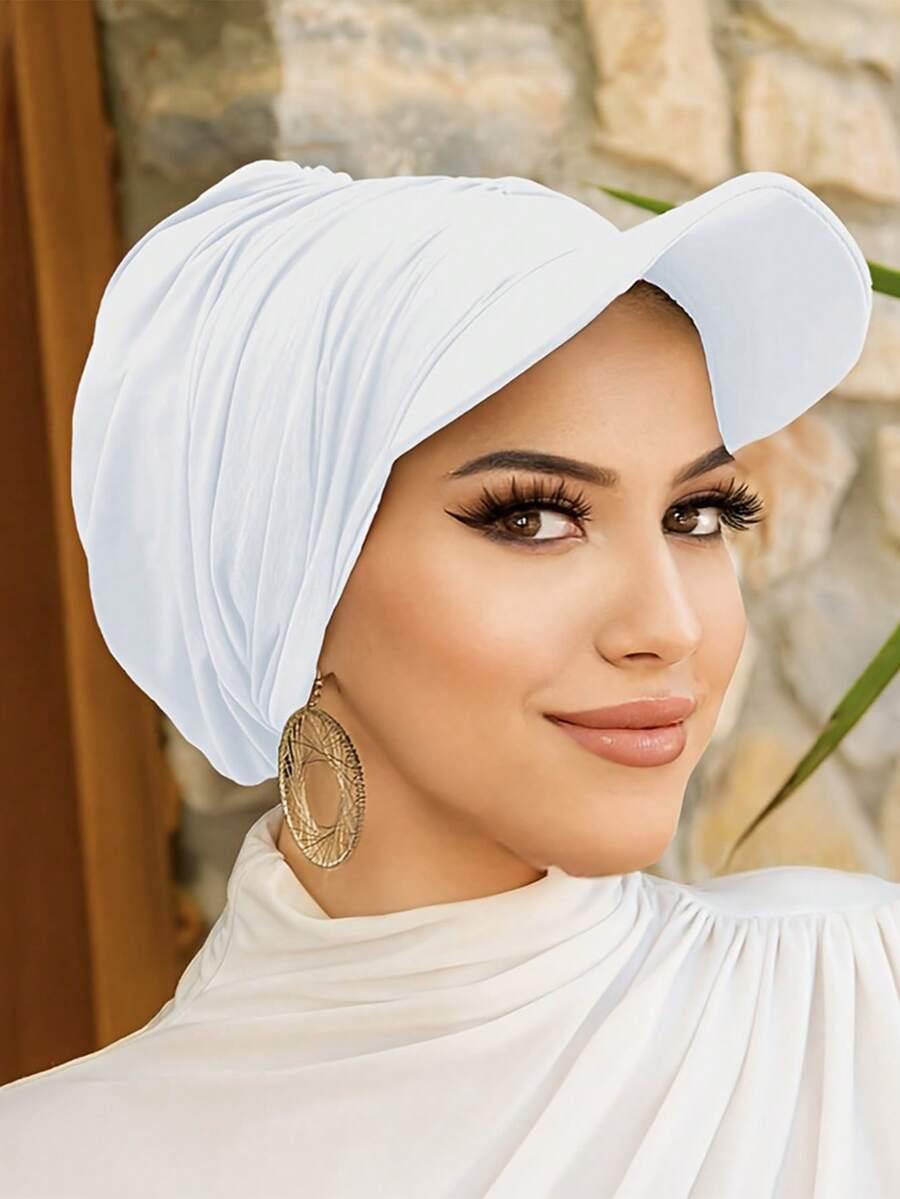 BIAŁY TURBAN Z DASZKIEM