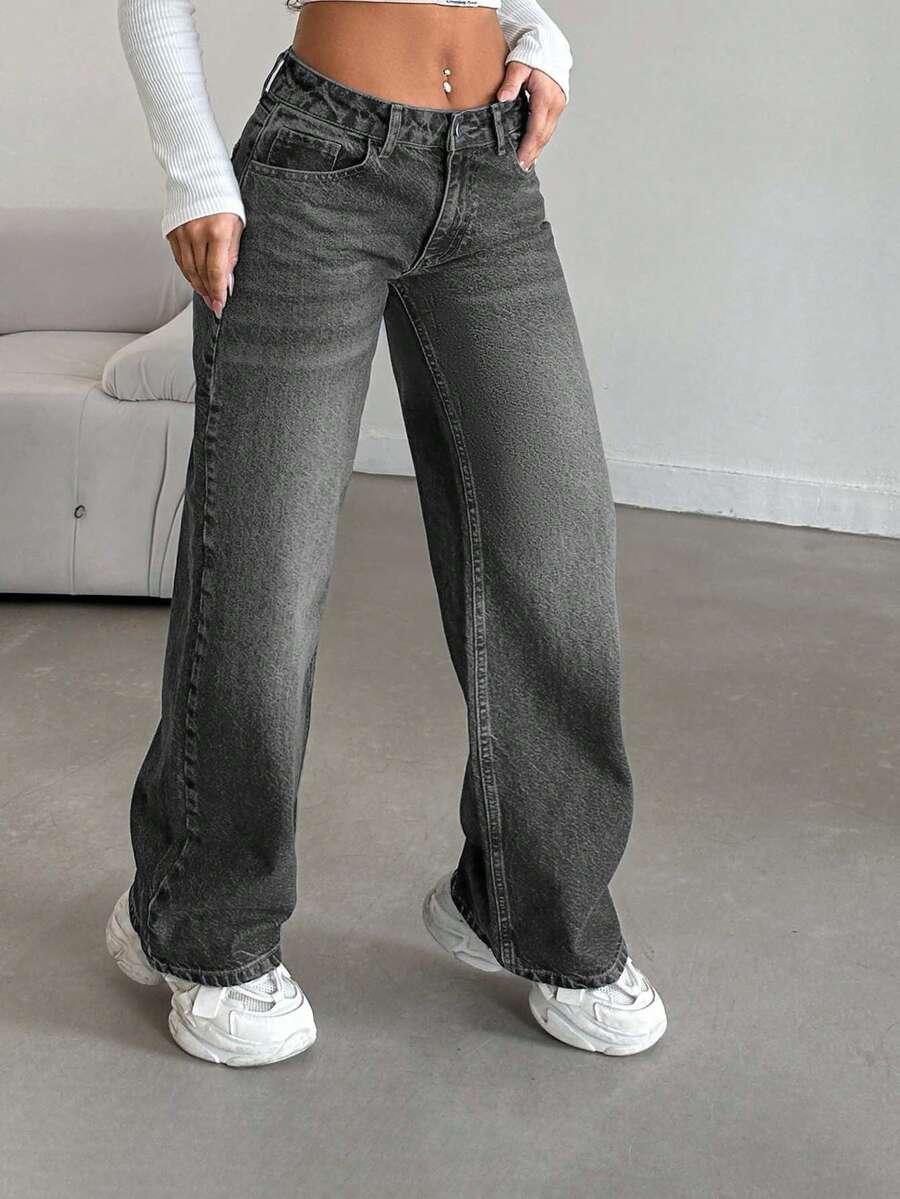 SZARE SPODNIE JEANS 