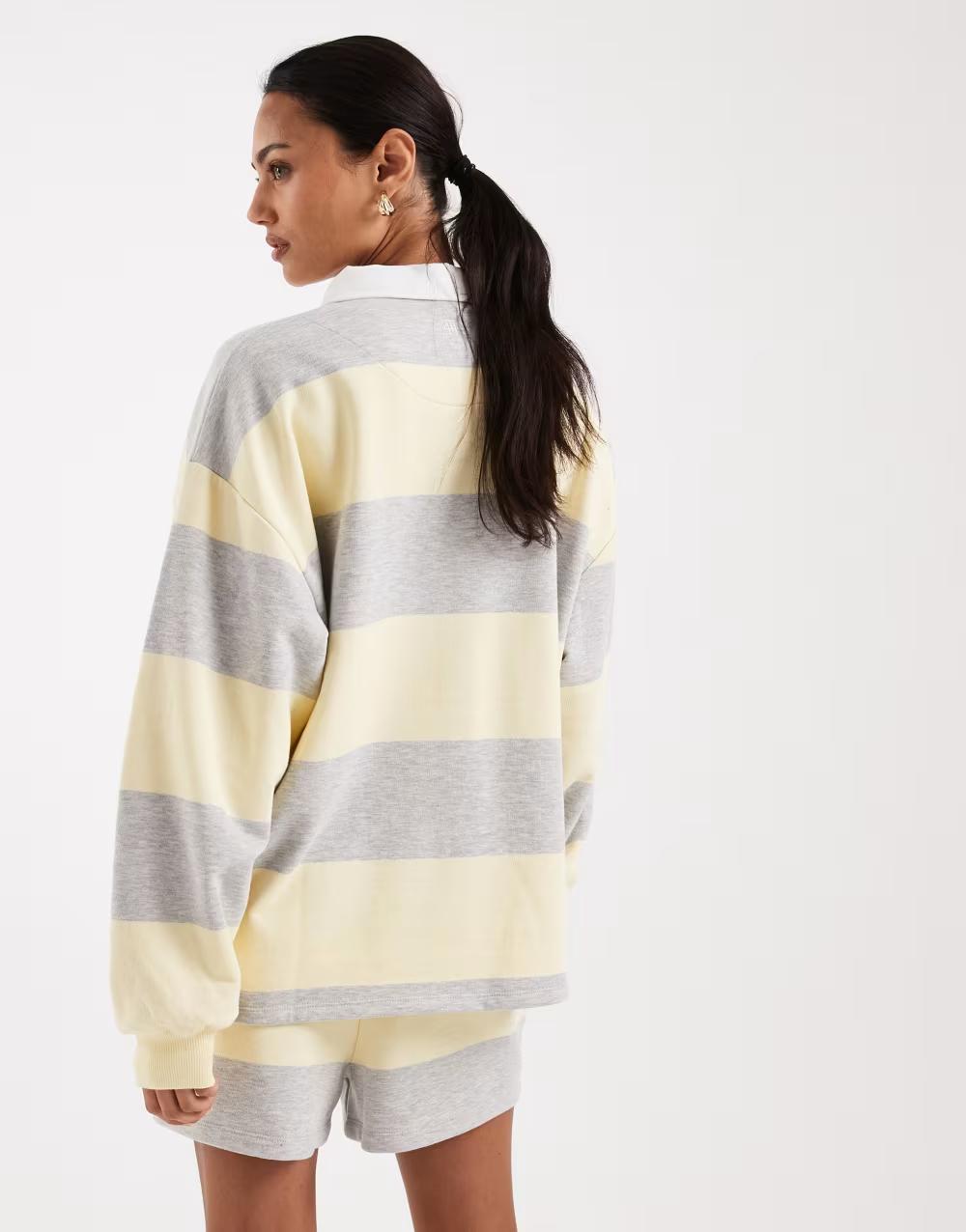BLUZA W PASKI KOŁNIERZYK